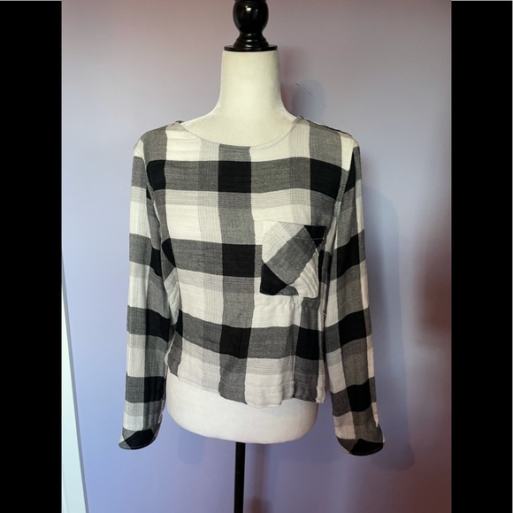 Anthropologie Cloth & Stone Gingham Lace up - Picture 4 of 5